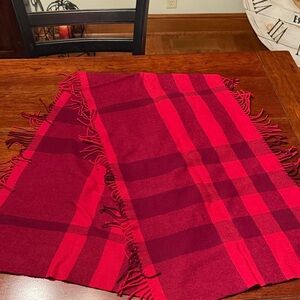 Burberry Red Plaid Scarf